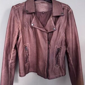 Max Studio Tan Leather Jacket size XL